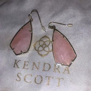Kendra Scott faceted Elle drop earrings - light pink/rose and gold